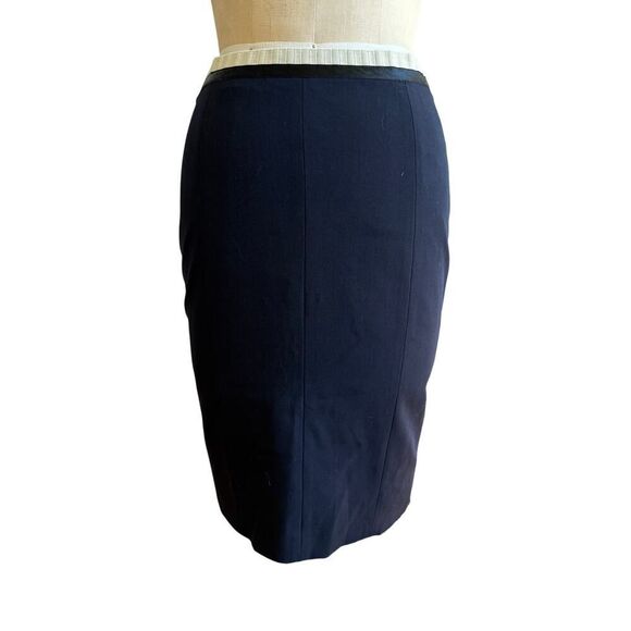 Gilles Dufour Paris Navy Blue Pencil‎ Skirt Size 40/Small EUC Vintage Designer - Picture 1 of 4